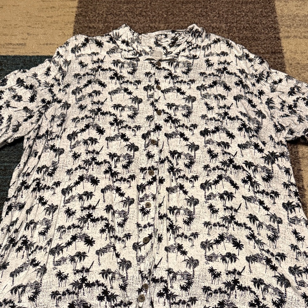 OAK Hill Black and White Patterned Shirt 1XLT